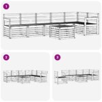 vidaXL Záhradná súprava gaučov 7 pcs Biela 59 x 59 x 37 cm – Obrázok 8
