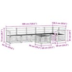 vidaXL Záhradná súprava gaučov 7 pcs Biela 59 x 59 x 37 cm – Obrázok 9