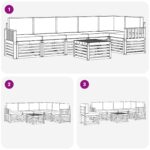 vidaXL Záhradná súprava gaučov 7 pcs Biela a béžová 59 x 59 x 37 cm – Obrázok 7