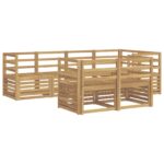vidaXL Záhradná súprava gaučov 7 pcs Biela 245 x 126,5 x 73 cm – Obrázok 2
