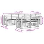 vidaXL Záhradná súprava gaučov 7 pcs Biela 247 x 128,5 x 73 cm – Obrázok 6
