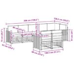 vidaXL Záhradná súprava gaučov 8 pcs Biela a béžová – Obrázok 8