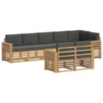vidaXL Záhradná súprava gaučov 8 pcs Biela a antracitová – Obrázok 2