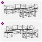 vidaXL Záhradná súprava gaučov 8 pcs Biela 304 x 126,5 x 73 cm – Obrázok 6