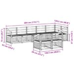 vidaXL Záhradná súprava gaučov 8 pcs Biela 304 x 126,5 x 73 cm – Obrázok 7