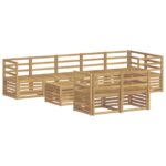 vidaXL Záhradná súprava gaučov 9 pcs Biela 59 x 59 x 37 cm – Obrázok 2