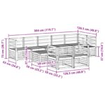 vidaXL Záhradná súprava gaučov 9 pcs Biela 59 x 59 x 37 cm – Obrázok 9