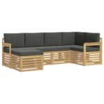vidaXL Záhradná súprava gaučov 6 pcs Biela a antracitová Polyester – Obrázok 2