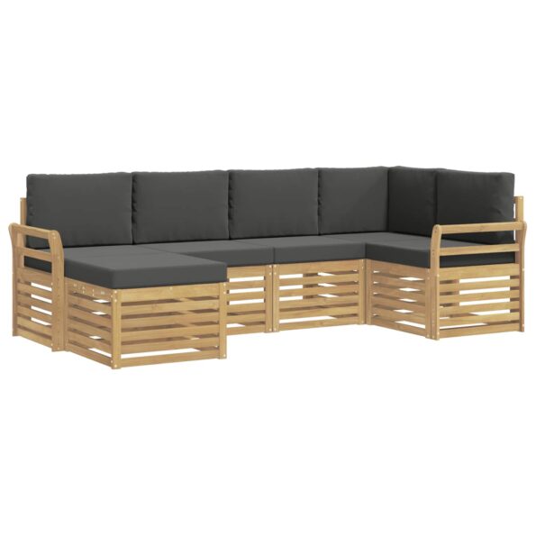 vidaXL Záhradná súprava gaučov 6 pcs Biela a antracitová Polyester – Obrázok 2
