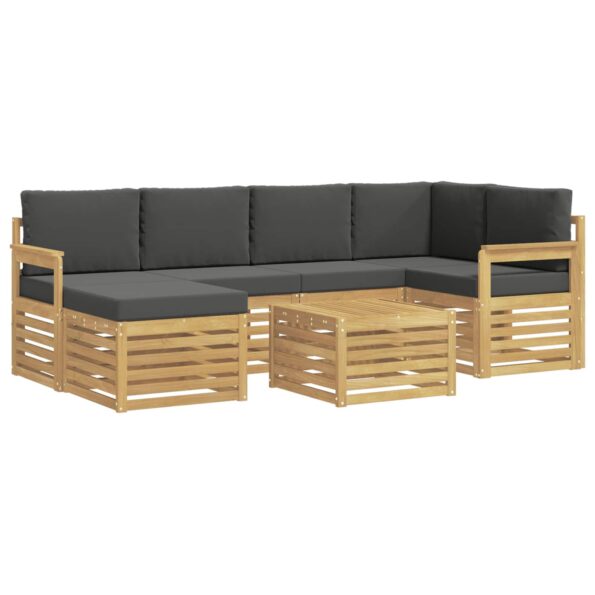 vidaXL Záhradná súprava gaučov 7 pcs Biela a antracitová Polyester – Obrázok 2