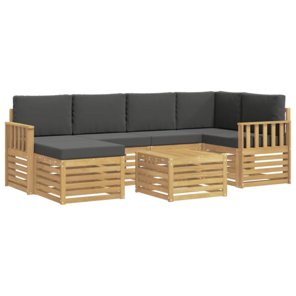 vidaXL Záhradná súprava gaučov 7 pcs Biela a antracitová Polyester – Obrázok 2