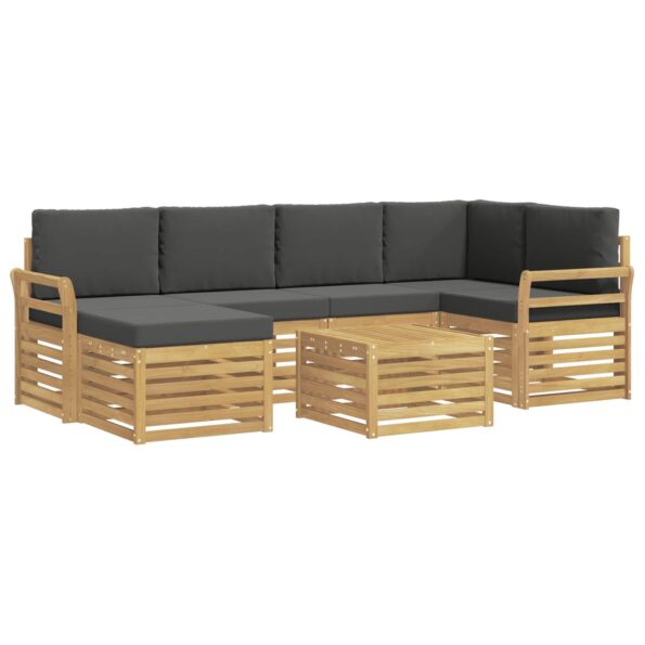 vidaXL Záhradná súprava gaučov 7 pcs Biela a antracitová Polyester – Obrázok 2