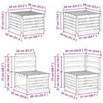 vidaXL Záhradná súprava gaučov 7 pcs Biela Polyester – Obrázok 10