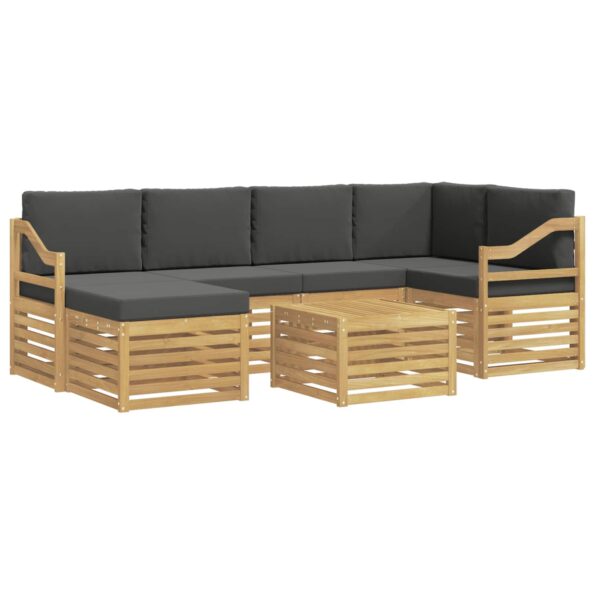 vidaXL Záhradná súprava gaučov 7 pcs Biela a antracitová Polyester – Obrázok 2