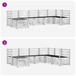 vidaXL Záhradná súprava gaučov 7 pcs Biela – Obrázok 8