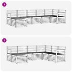 vidaXL Záhradná súprava gaučov 7 pcs Biela – Obrázok 8