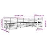 vidaXL Záhradná súprava gaučov 7 pcs Biela – Obrázok 9