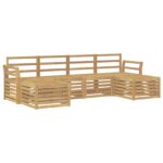 vidaXL Záhradná súprava gaučov 6 pcs Biela 253 x 122,5 x 73 cm – Obrázok 2