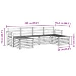 vidaXL Záhradná súprava gaučov 6 pcs Biela 253 x 122,5 x 73 cm – Obrázok 7