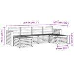 vidaXL Záhradná súprava gaučov 6 pcs Biela 257 x 122,5 x 73 cm – Obrázok 7