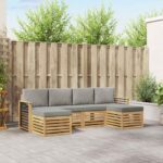 vidaXL Súpravy pohoviek 6 pcs Biela a svetlosivá 249 x 122,5 x 73 cm