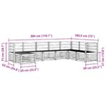 vidaXL Záhradná súprava gaučov 8 pcs Biela 304 x 185,5 x 73 cm – Obrázok 8