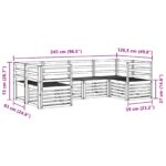 vidaXL Záhradná súprava gaučov 6 pcs Biela 245 x 126,5 x 73 cm – Obrázok 6