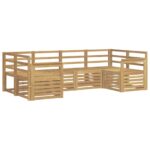 vidaXL Záhradná súprava gaučov 6 pcs Biela 245 x 128,5 x 73 cm – Obrázok 2