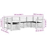 vidaXL Záhradná súprava gaučov 6 pcs Biela 245 x 128,5 x 73 cm – Obrázok 6