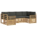 vidaXL Záhradná súprava gaučov 5 pcs Biela a antracitová – Obrázok 2