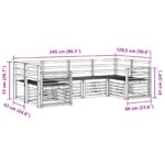vidaXL Záhradná súprava gaučov 6 pcs Biela 245 x 128,5 x 73 cm – Obrázok 6