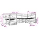 vidaXL Záhradná súprava gaučov 6 pcs Biela 245 x 126,5 x 73 cm – Obrázok 6