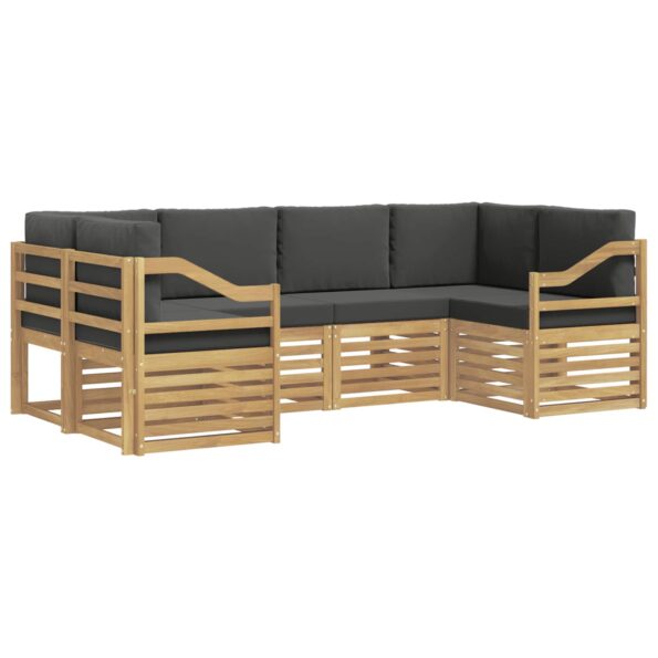 vidaXL Sada rohových gaučov 6 pcs Biela a antracitová – Obrázok 2
