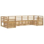 vidaXL Záhradná súprava gaučov 7 pcs Biela 304 x 128,5 x 73 cm – Obrázok 2