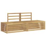 vidaXL Záhradná súprava gaučov 3 Kus Biela 182,5 x 63 x 73 cm – Obrázok 2