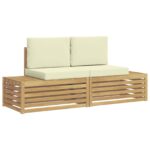 vidaXL Záhradná súprava gaučov Biela 182,5 x 63 x 73 cm Polyester – Obrázok 2