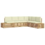 vidaXL Záhradná súprava gaučov Biela 273 x 213,5 x 73 cm Polyester – Obrázok 2