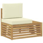 vidaXL Záhradná súprava gaučov Biela 273 x 213,5 x 73 cm Polyester – Obrázok 5