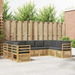 vidaXL Sada rohových gaučov 9 pcs Biela a antracitová