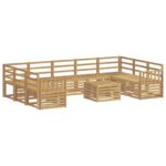 vidaXL Záhradná súprava gaučov 10 pcs Biela 59 x 59 x 37 cm – Obrázok 2