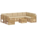 vidaXL Záhradná súprava gaučov 8 pcs Biela a béžová 59 x 59 x 37 cm – Obrázok 2