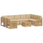 vidaXL Záhradná súprava gaučov 10 pcs Biela a béžová 59 x 59 x 37 cm – Obrázok 2