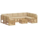vidaXL Záhradná súprava gaučov 10 pcs Biela a béžová 59 x 59 x 37 cm – Obrázok 2