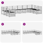 vidaXL Záhradná súprava gaučov 10 pcs Biela 363 x 185,5 x 73 cm – Obrázok 6
