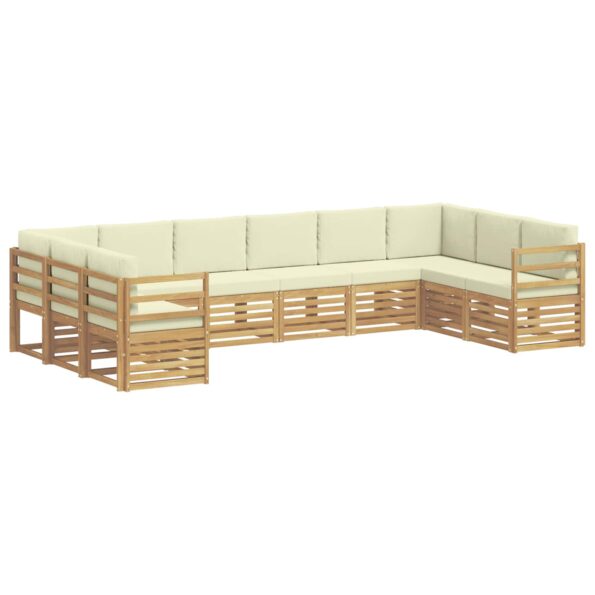 vidaXL Záhradná súprava gaučov 10 pcs Biela a krémová Polyester – Obrázok 2