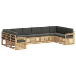 vidaXL Záhradná súprava gaučov 7 pcs Biela a antracitová – Obrázok 2