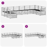vidaXL Záhradná súprava gaučov 10 pcs Biela 363 x 187,5 x 73 cm – Obrázok 6