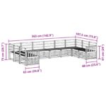 vidaXL Záhradná súprava gaučov 10 pcs Biela 363 x 187,5 x 73 cm – Obrázok 7
