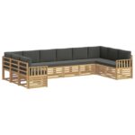 vidaXL Záhradná súprava gaučov 7 pcs Biela a antracitová – Obrázok 2