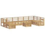vidaXL Záhradná súprava gaučov 11 pcs Biela 59 x 59 x 37 cm – Obrázok 2